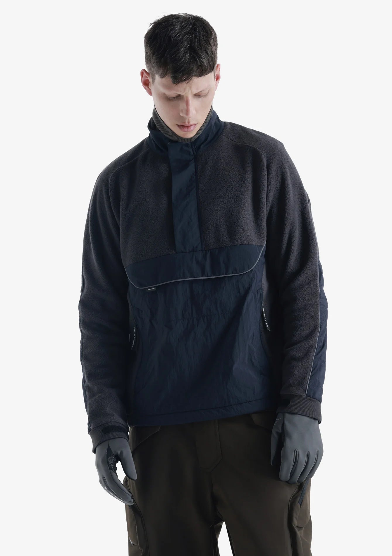 Krakatau - Kuiper Fleece Stand-up Collar Jacket - Dark Grey (Unisex)