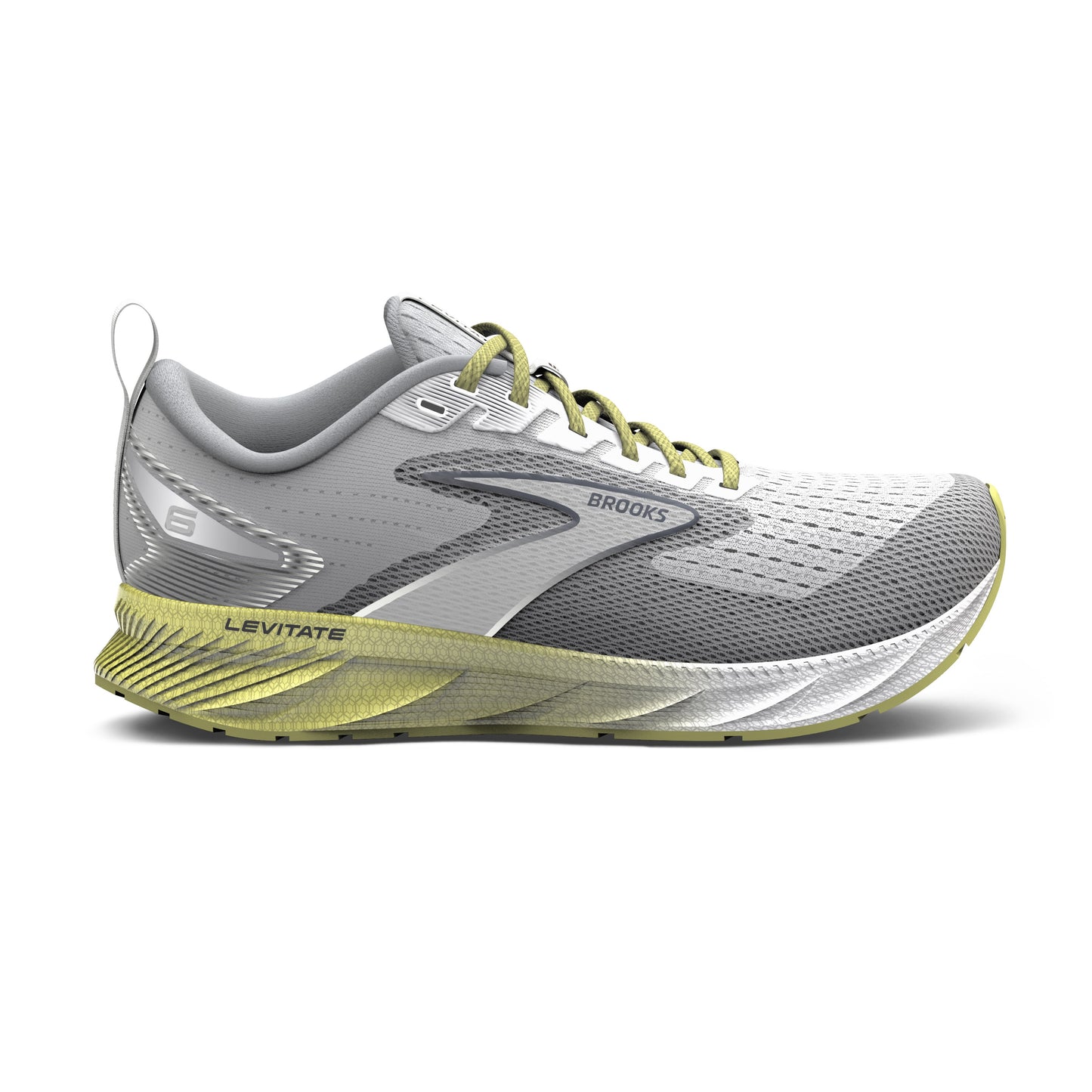 Brooks Levitate 6 - White/Oyster/Yellow (D)